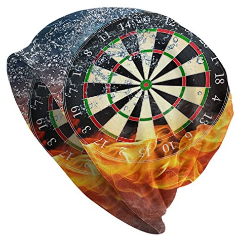 DJNGN Dart Board Target Ice Water Fire Beanie-Mütze, modisch, lässig, warm, gestrickt, für Männer und Frauen