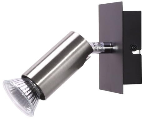 etc-shop Wandstrahler schwenkbar Wandlampe Schlafzimmer Wandleuchte Wohnzimmer, Metall silber schwarz, 1x GU10, BxH 10 x 9 cm, 2er Set
