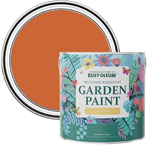 Rust-Oleum Orange Mould-Resistant Garden Paint In Matt Finish - Tiger Tea 2.5L
