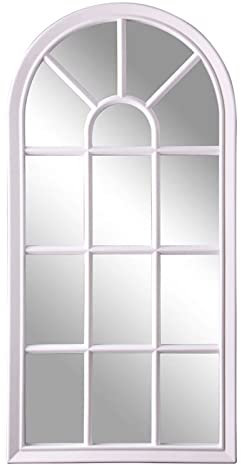 NAFGQIY Espejo Ventana Francesa, Espejo Blanco Pared Decorativo, Espejo De Pared para Salón, Recibidor, Vestidor, Dormitorio Y Baño Espejo De Jardín Estilo Retro