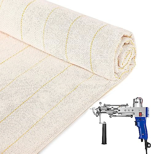 Riiai Tufting Tuch Tufting Cloth 200×215CM, Langlebig Primäres Tufting Tuch, Mönchstuch Mit Markierungslinien Und Eingenähten Kanten, Perfekt Für Teppich-Tufting-Pistole Tufting Gun