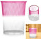 ARA CHOICE Colourful Mesh Waste Bins Rubbish Paper Wastebasket Trash Can Dustbin For Home Office Durable and easy to use Recycling Bin for Bedrooms Multi Colour. (Pink)