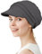 Alnorm Slouchy Chemo Cap mit Krempe Großer Kopf Bambus Viskose Hut Dunkelgrau