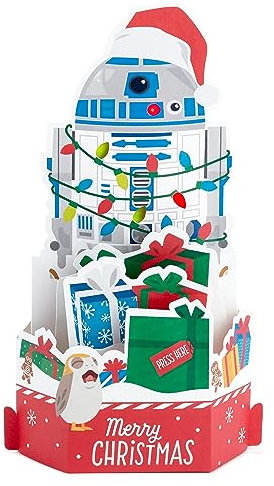 Hallmark Weihnachtskarte, Motiv: Musical Paper Wonder – 3D-Pop-up Star Wars R2D2 Design