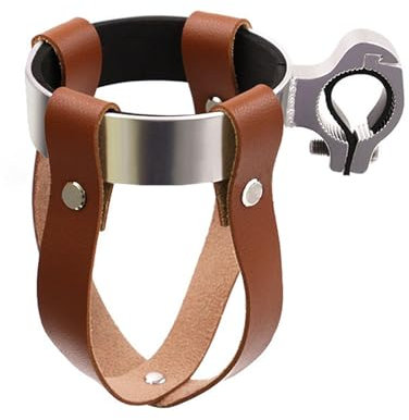 Vintage Leather Bike Handlebar Beverage Holder, Cruiser Bike Coffee Drink Cup Holder Mountain Road Bicycle Water Bottle Cup Holder