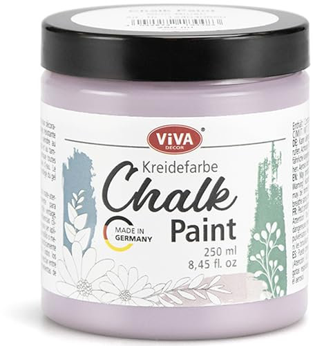 Viva Decor Chalk-Paint - Violet Melody - Rosa 250ml - Kreidefarbe für Möbel, Wand und Deko, Mattes Finish, Hochpigmentiert, Ideal für Shabby Chic & Vintage Look für Holz & andere Oberflächen