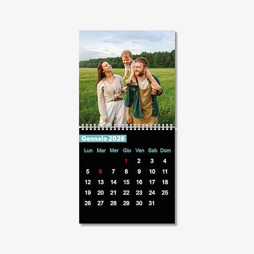 Wandkalender 2024/2025, personalisierbar mit 12 Fotos: Eleganz, Stil und beste Planung für Zuhause und Büro – eine emotionale Geschenkidee mit Gesichtern der Lieben. - (20 x 20 cm (schwarz)