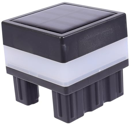 Mikikit Solarpfostenleuchte Solar Zaunbeleuchtung, Kunststoff 1stück | Gartenbeleuchtung, Ip55 Schutz, Einfache Installation, Gesundes Licht, Weiß und Warmweiß, Multi Scene Use
