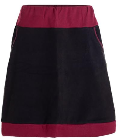 Vishes - Alternative Bekleidung - Thermorock Warmer Damen Winterrock kurz Minirock aus ECO-Fleece schwarz-dunkelrot 46-48