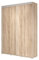 Meble Slupia Kleiderschrank Schiebetüren ZUZA - 160x242x45 cm - Schrank Schlafzimmer, Vorraum, Garderobe - Geteilte Tür, Kleiderstange, Ohne Spiegel - Holzwerkstoff, Eiche Sonoma