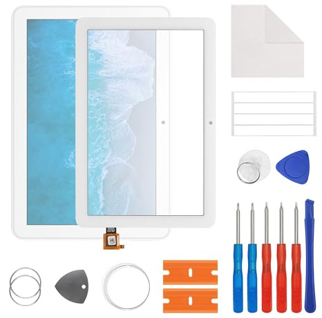 SwarKing Touch Screen Digitizer Ersatz Kompatibel mit Amazon Kindle Fire HD8 /HD8 Plus 10th Gen 2020 K72LL3 K72LL4 mit Reparatur Set(weiß)…