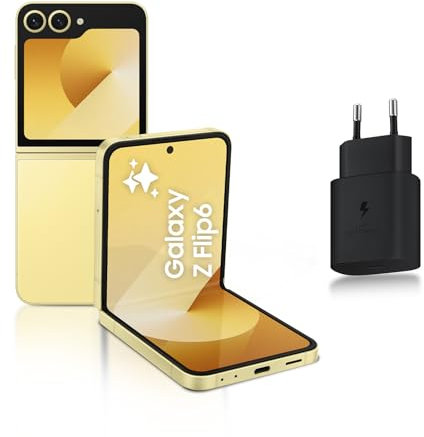 Samsung Galaxy Z Flip6, Smartphone Android 5G avec Galaxy AI, 512 Go, Chargeur secteur rapide 25W inclus, Smartphone déverrouillé, Jaune, Version FR