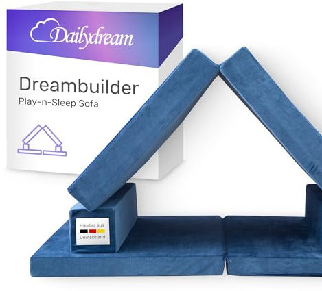 Dailydream Dreambuilder Play-n-Sleep Spielsofa für Kinder, 168x84x55 cm, Blau