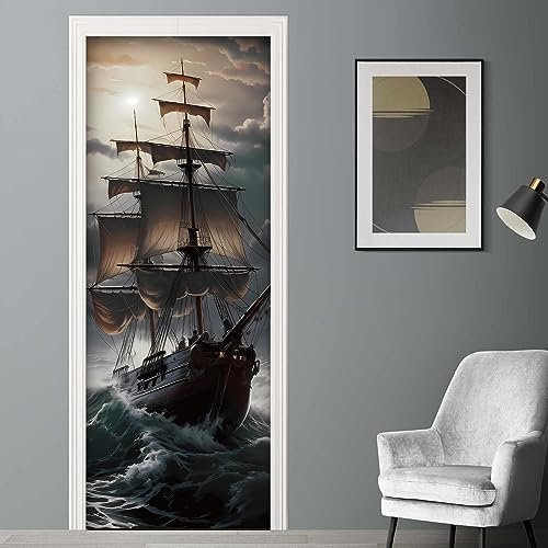SOOOEC Türtapete selbstklebend TürPoster 3D Bewirken Fototapete Türfolie Poster Tapete Abnehmbar Wandtapete für Wohnzimmer Küche Schlafzimmer 77X200cm(DM220)