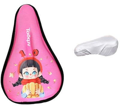 Ronyme Kinder Fahrradsitz Kissenbezug, mit Regenschutz, Fahrradsitz Schutzhülle, Verdickter Kinder Fahrradsitzbezug, Kinder, m, ROSA