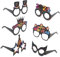 Ciieeo 6St 2024 Farbe schwarz Gold 3D-Brille Party-Brillengestell lustige -Requisite silvesterbrillen Brillen Sonnenbrille Leistungsrequisiten kreative Brillen