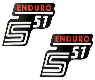 Set: 2X Klebefolie Seitendeckel S51 Enduro - Rot