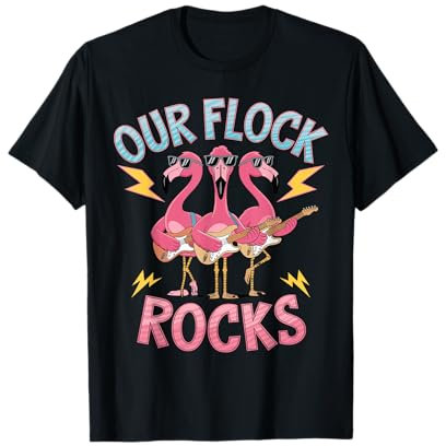Our Flock Rocks Costume de flamant rose pour adulte T-Shirt