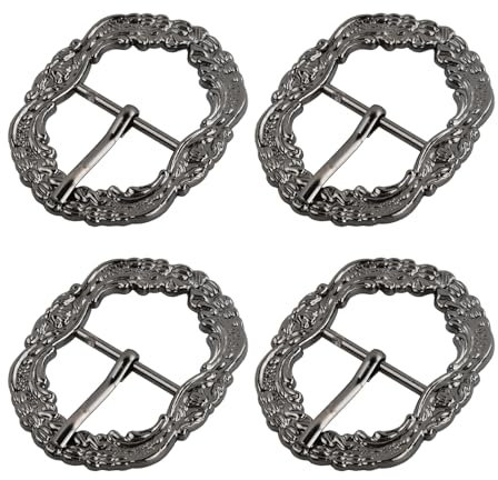 4 Stücke Trachten Gürtelschnallen set für herren damen, Durchmesser 30mm Retro gürtelschnallen, Legierung gürtelschnallen geeignet für Jeans Freizeithosen Windjackel und Kleider (Schwarz)