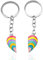 JEYORZY 2 pcs Porte-clés amour arc-en-ciel, porte clé couple, Porte Clef Couple Coeur, Cadeau Saint Valentin, Porte Clef Amoureux Couple, Porte Clef Couple Cadeaux Saint Valentin Porte Clef Voiture
