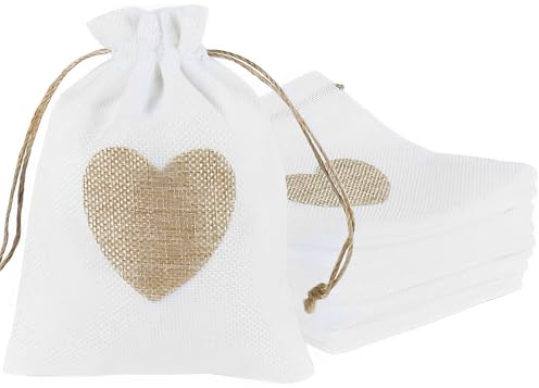 30 STK Jutesäckchen Kleine Geschenksäckchen 10 x 14CM Säckchen zum Befüllen | Baumwollbeutel mit Kordelzug Stoffbeutel Geschenksäckchen Leinensäckchen für Seifenverpackung Schmuck DIY Hochzeit Party