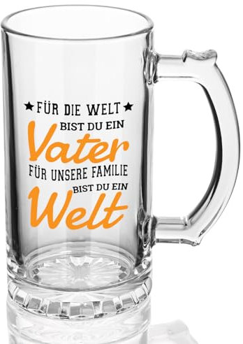 Joymaking Vaso de cerveza regalos para papá, regalo del día del padre, regalo de cumpleaños, mejor papá regalos jarra de cerveza 0,5 L
