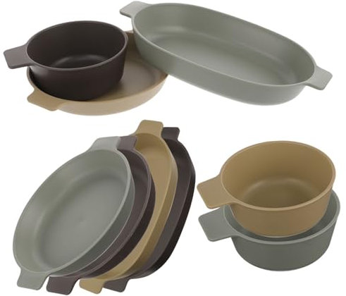 Kisangel Vaisselle Plastique Assiettes Incassables Décoratives Couverts Extérieur Camping Service Table Réutilisable Pique- Transportables
