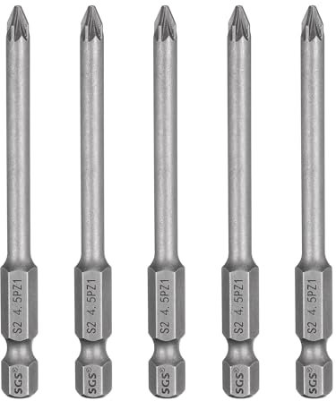 sourcing map 5pcs PZ1 Screwdriver Bit 1/4 Hex Shank 75mm/3 Length Magnetic Phillips Slotted Hex Bits S2 Steel Screw Driver Bit Industrial Grade Electric Hexagon Drill Bits