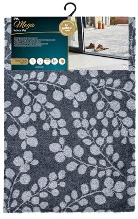 JVL Mega Mat Machine Washable Entrance Doormat, 50x75cm, Branches