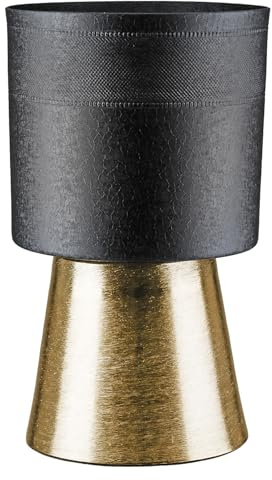 Casablanca Übertopf Nama - Aluminium - Zylindrisch - Craqueliert schwarz - Höhe 34cm x Ø 22cm