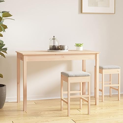 Mandloder Esstisch 110x55x75 cm, Massivholz Kiefer, rustikaler Küchentisch, rechteckiger Esszimmertisch, robuster Holztisch für Esszimmer, vielseitiger Farmhouse Dining Table