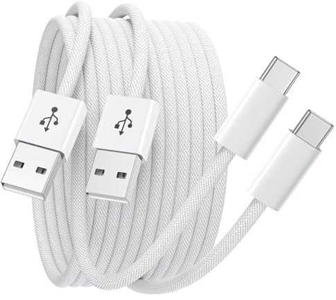 USB C Charger Cable 2Pack 6FT/2M Type C Cable Fast Charging, USB A to USB-C Phone Charger Cable for iPhone 16 15 Pro, Samsung Galaxy S25 S24 S23 S22 S21 Note 10 9 8