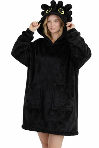 homwepajs Tragbare Decken-Hoodie für Damen & Herren, Oversize Kuscheldecke mit Ärmeln, Warme Sherpa-Decke mit Taschen