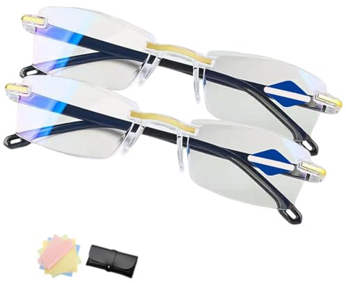 Generisch Adaptive Flüssigkristall Fokus Brille, Generisch Smart Focus Brille, Brilles Die Sich Automatisch Der Sehstärke Anpasst, Automatische Anpassung, Blaulichtfilter, Für Damen Und Herren (2pcs)