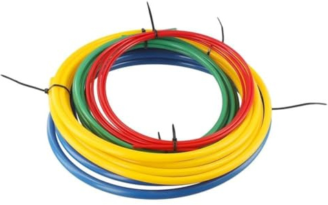 Kit di piegatubi in plastica PE e rame per tubi dell'aria condizionata, set da 4 pezzi con strisce di piegatura codificate a colori (rosso 1/4, verde 3/8, giallo 1/2, blu 5/8), lunghezza 4 m