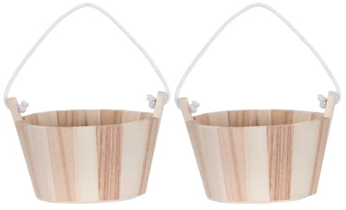 Tofficu Kleiner Saunaeimer mit Seilgriff Kleiner Spa Badeeimer 12,7cm für Sauna Dusche und Badesalz Aufbewahrung