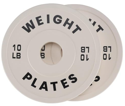 Aptliton 2PCS Fractional Olympic Weight Plates Set, 2-Inch Barbell Weight Plates for Strength Training, Color-Coded Solid Steel Core with Rubber Coated, 1.25LB/2.5LB/5LB/10LB Options for Home Gym