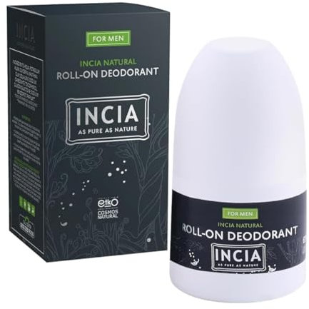 INCIA Natürliches Roll-On Deodorant für Männer (für alle Hauttypen - ohne Aluminium - Alkohol und synthetisches Parfüm - biologisch getestet - plastikfrei)