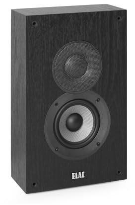 ELAC Debut 2.0 OW4.2 On-Wall Speakers, Black (Pair) - 1” Cloth Dome Tweeter & 4” Aramid Fiber Woofer - 2-Way Bass Reflex - Up to 35,000 Hz Response