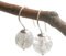 Pure Bergkristall Ohrringe weiß marmoriert 925 Silber, handmade (g918)