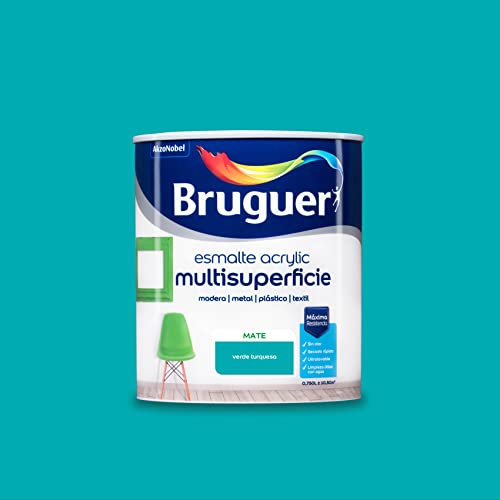 Bruguer Acrylic Multisuperficie Esmalte al agua Mate Verde Turquesa 750 ml