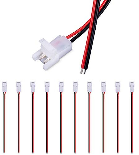 JAUHOFOGEI LED Strip Verbinder Adapter 2 polig mit Kabel 20AWG 15cm für 8mm Breit SMD 2835 3528 3030 Einfarbige LED Streifen Stripes Band 12V 24V, Max Ampere 5A, 10 Stück
