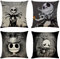 Ogrmar 4 Stück 45,7 x 45,7 cm Überwurf-Kissenbezüge Halloween Dekorative Couch-Kissenbezüge Baumwolle Leinen Kissen quadratisch Kissenbezug für Sofa, Couch, Bett und Auto