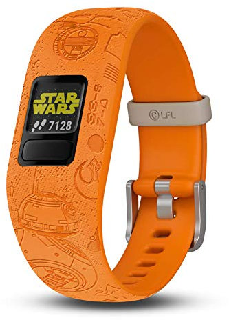 Garmin vivofit jr. 2, Kids Fitness/Activity Tracker, 1-Year Battery Life, Adjustable Band, Star Wars Light Side, Bright Orange