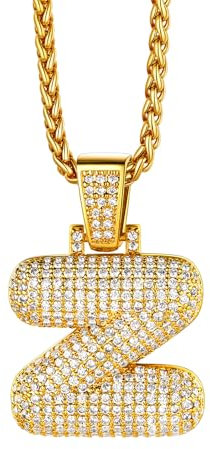 Richsteel Bubble Kette Z in Goldfarbe 18k vergoldet plattiert Buchstabenkette Z für Hip pop/Punk