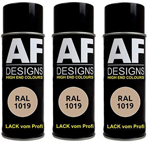 Alex Flittner Designs 3x RAL Lackspray Autolack Buntlack Spraydose RAL1019 GRAUBEIGE seidenmatt