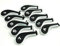 TOHMLAPE 10pcs Number print Long Neck Golf Club Iron Covers Head Covers Set with Zipper for Irons Callaway Ping,Black & White
