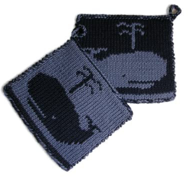 Topflappen * Wal * gestrickt, anschmiegsam und gut isolierend