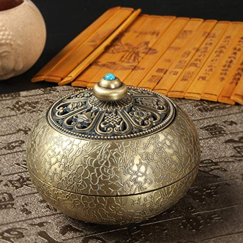 IBLUELOVER Encensoir Vintage Brûle-Encens en Alliage Bronze Brûleur d'Encens Bouddha Autel Brûleur à Arôme Porte-encens Support Encens Charbon Décoration Bureau Maison Brûle Parfum Méditation Yoga