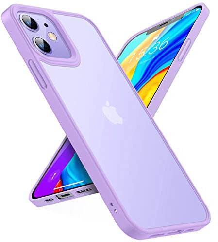TORRAS für iPhone 12 Hülle/iPhone 12 Pro Hülle (Militär Drop Zertifiziert) Stoßfeste Unzerstörbar Kratzfest (Matt rutschfest Griff) Leicht Durchsichtige Handyhülle iPhone 12/12 Pro Guardian Violett
